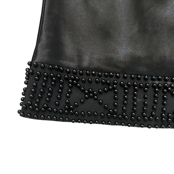 Calvin Tran Beaded Satin Blouse Top Women's Size Large Black Evening Party - Picture 4 of 11